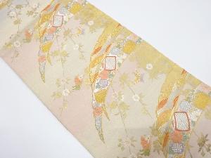 綾綴露芝能衣文織出し袋帯